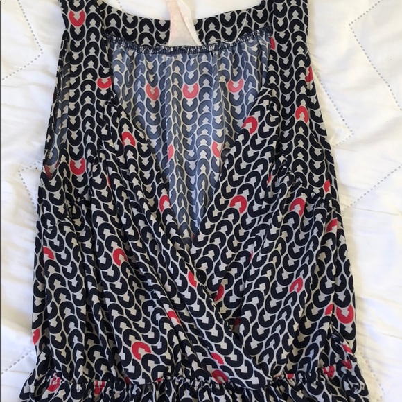 💚 Robin K boutique navy/red peplum top with tie M - Picture 3 of 5